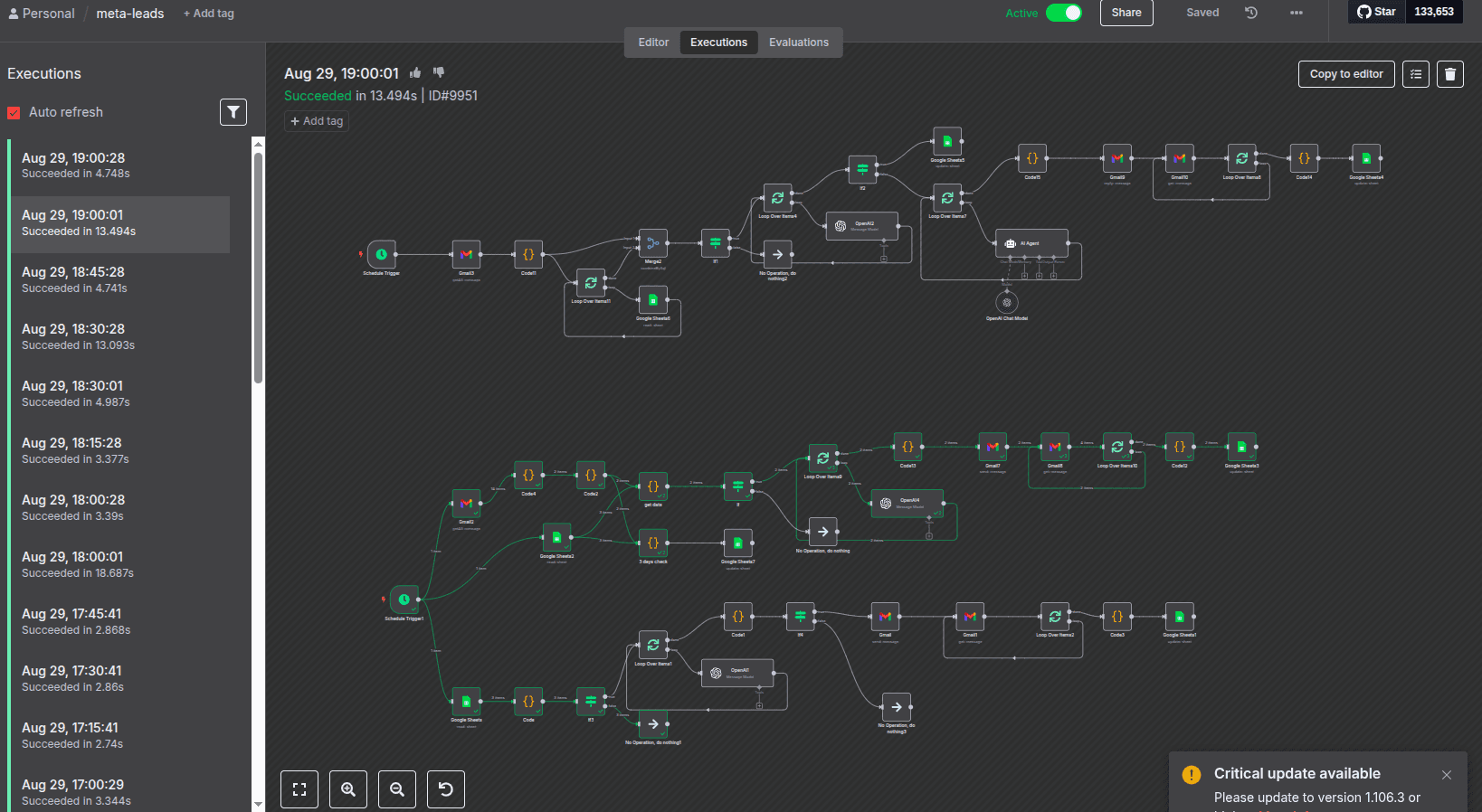 The automation: send, follow up, spot replies and draft answers