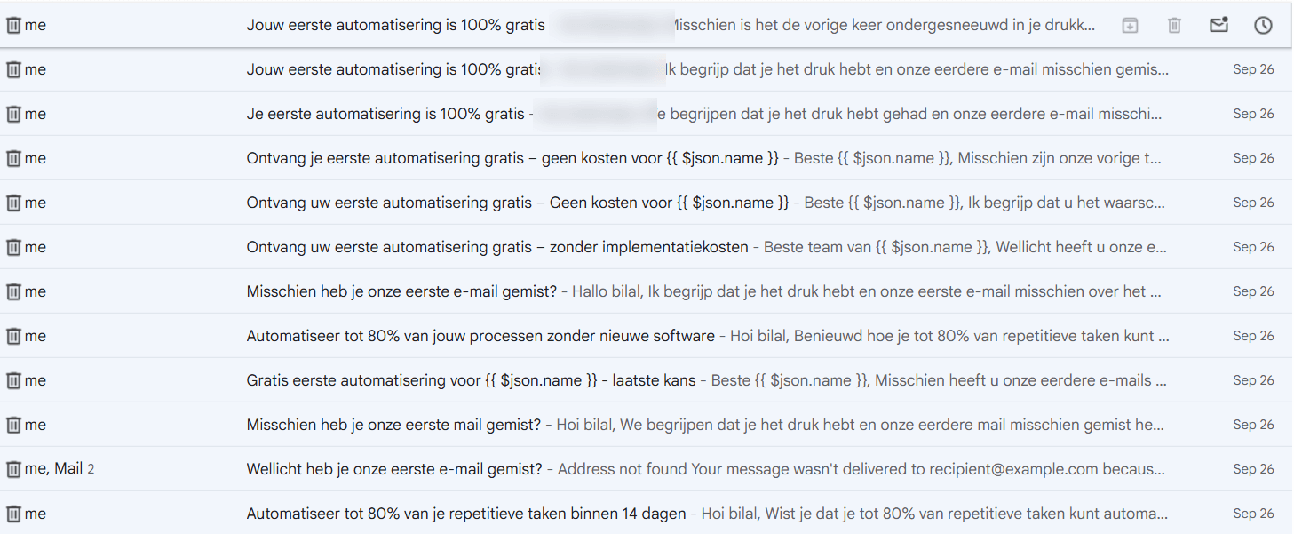 A live campaign in Dutch, sent and followed up automatically