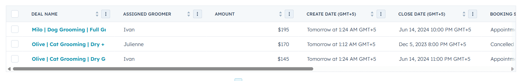 Bookings and cancellations kept up to date automatically