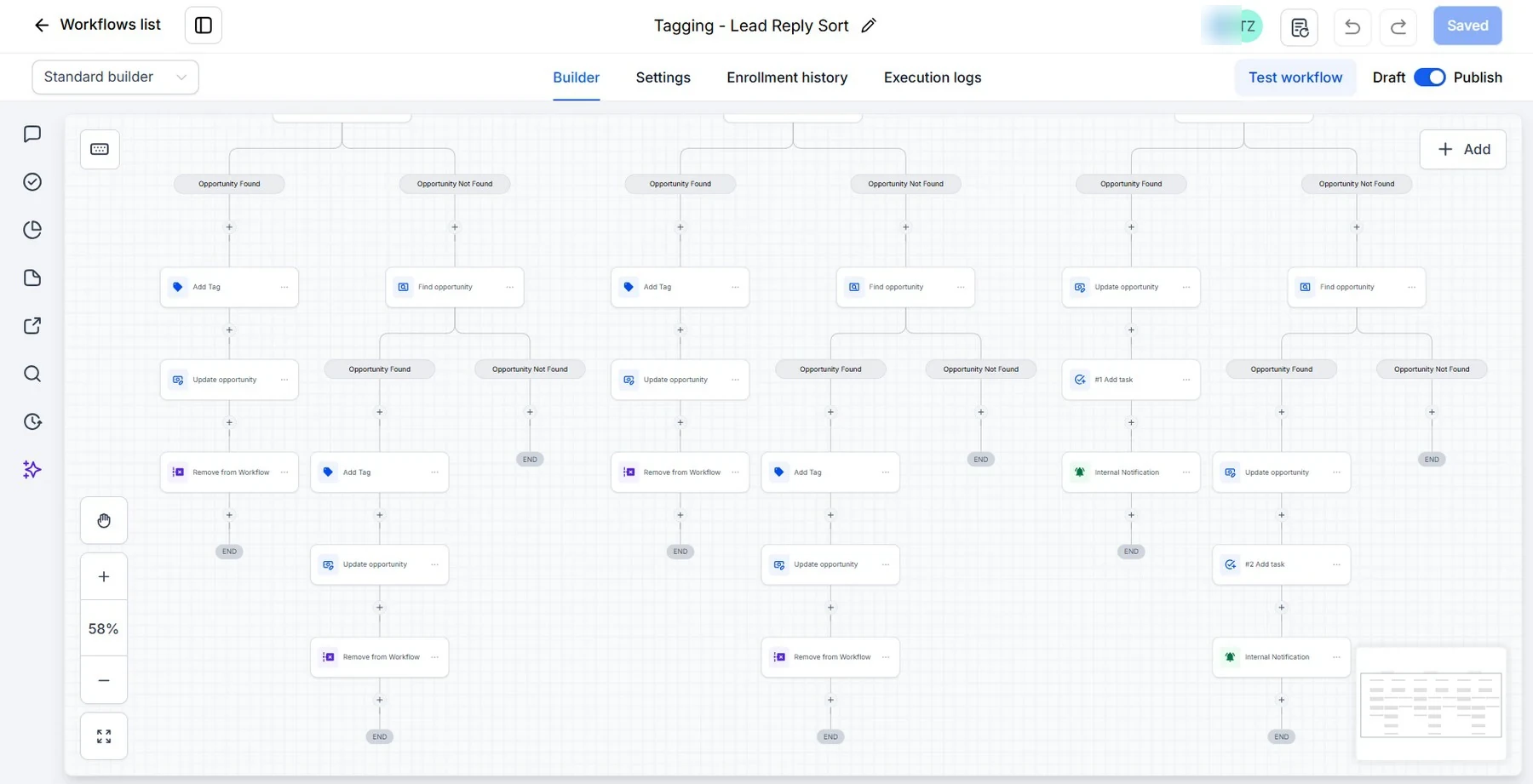 The automation that tags and sorts lead replies
